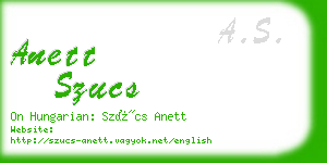 anett szucs business card